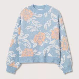 MANGO Floral Knit Sweater